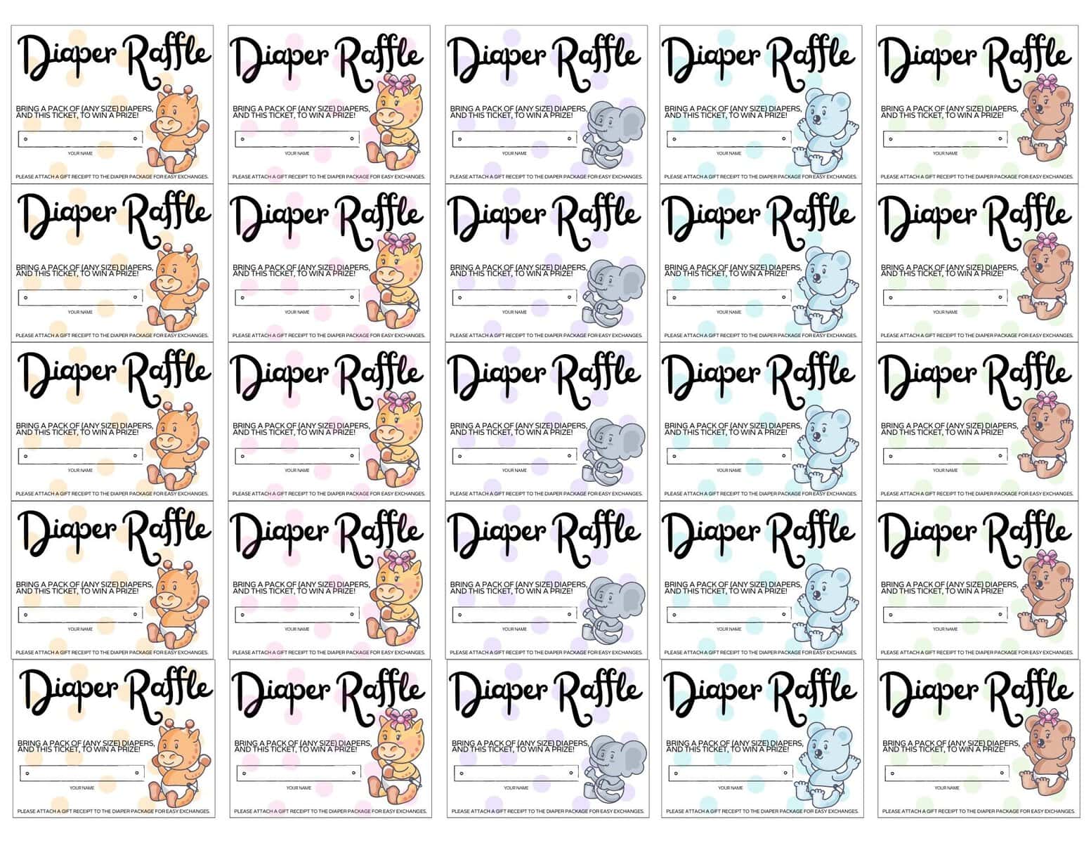 diaper raffle auction tickets free pdf download