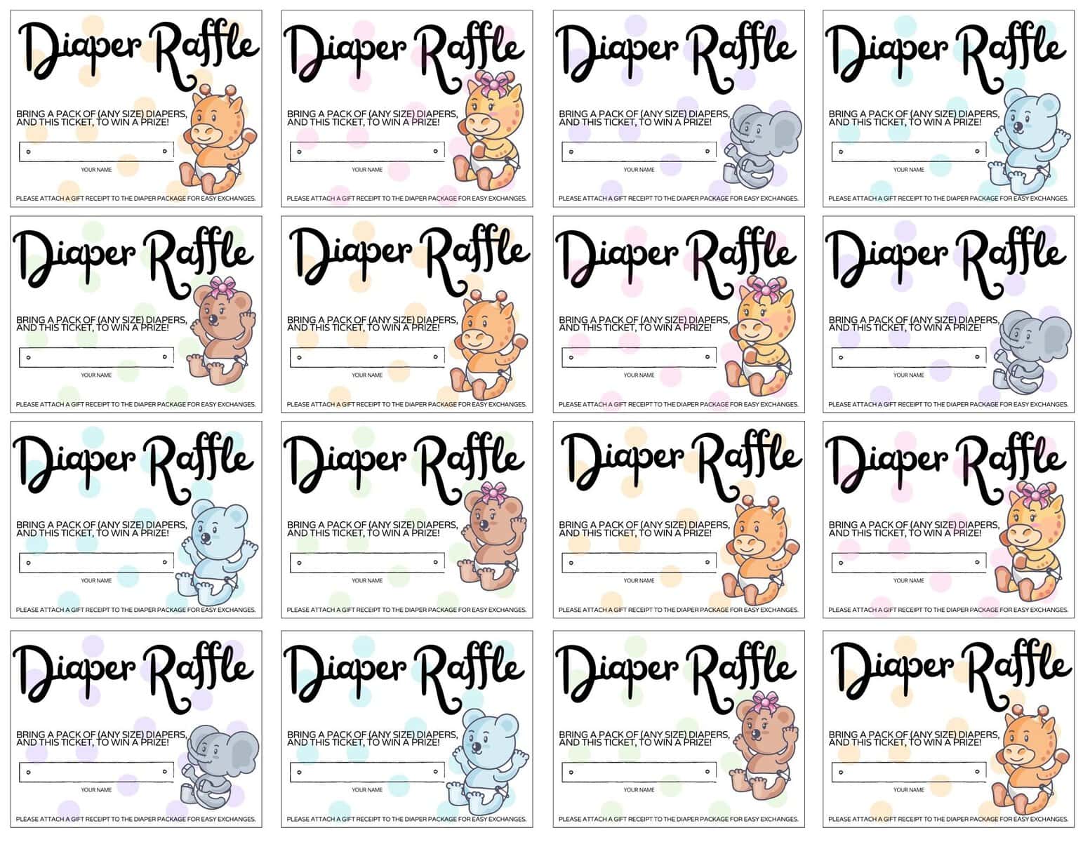 diaper raffle tickets free pdf download