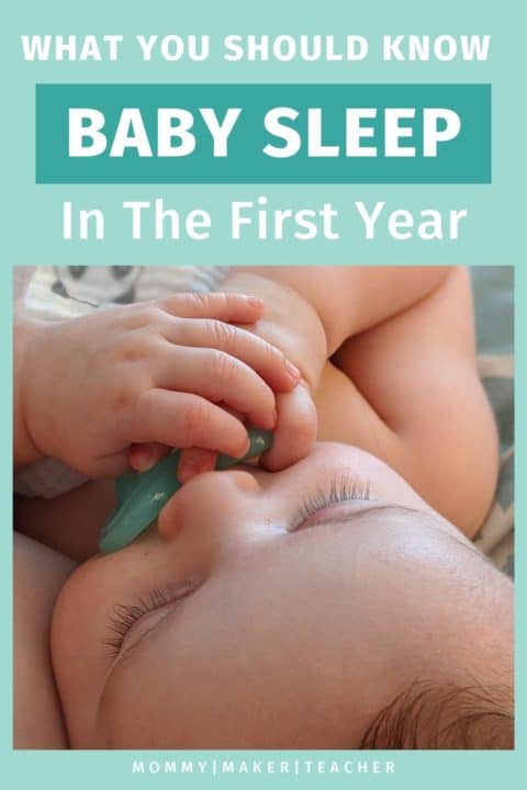 What you should know baby sleep in the first year. Baby sleeping holding pacifier. mommymakerteacher.com