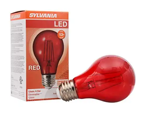 SYLVANIA LED Red Glass Filament A19 Light Bulb