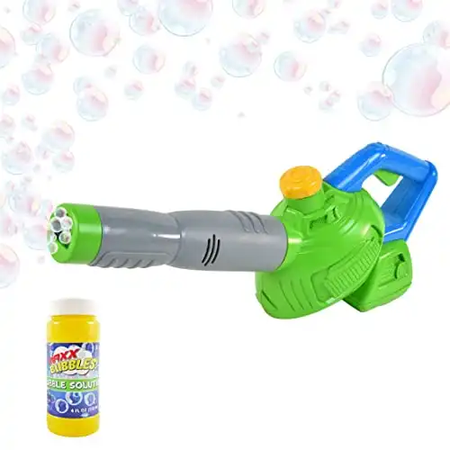 Maxx Bubbles Toy Bubble Leaf Blower with Refill Solution – Bubble Toys for Boys and Girls - Outdoor Summer Fun for Kids and Toddlers - Sunny Days Entertainment