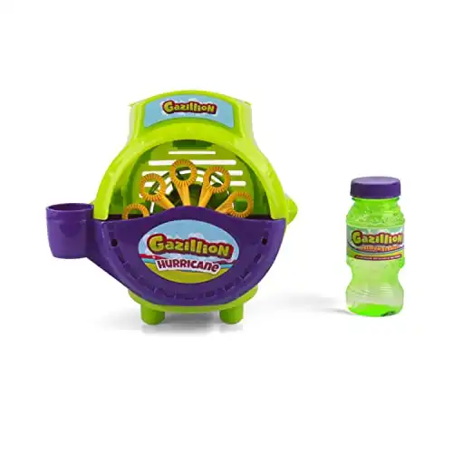 Gazillion Bubbles, Hurricane Bubble Making Machine - Portable Bubble Maker - Instant Bubble Creation - Outdoor Toy for Kids - 4 oz. Bubble Solution Included - Ages 3+