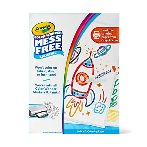 Crayola Color Wonder Mess Free Coloring, Blank Coloring Pages, 50 Count